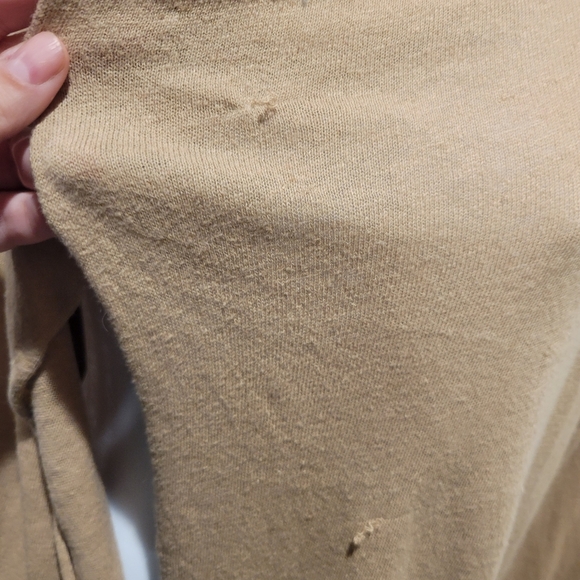 Peruvian Connection Size L Linen/cotton Blend Tan Ooen Front Cardigan - Picture 4 of 8